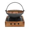 AIZYR Japanese Style Serving Shabu Shabu Pot Sukiyaki Hot Nabe Pot with Wooden Lid and Cooking Stove for Home Kitchen,18cm view 1