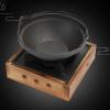 AIZYR Japanese Style Serving Shabu Shabu Pot Sukiyaki Hot Nabe Pot with Wooden Lid and Cooking Stove for Home Kitchen,18cm view 2