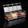 Fdit 4 Piece Clear Seasoning Rack Pots, Acrylic Seasoning Box Pots Storage Container Condiment Jars Cruet With Cover And Spoon Suitable For Kitchen view 3