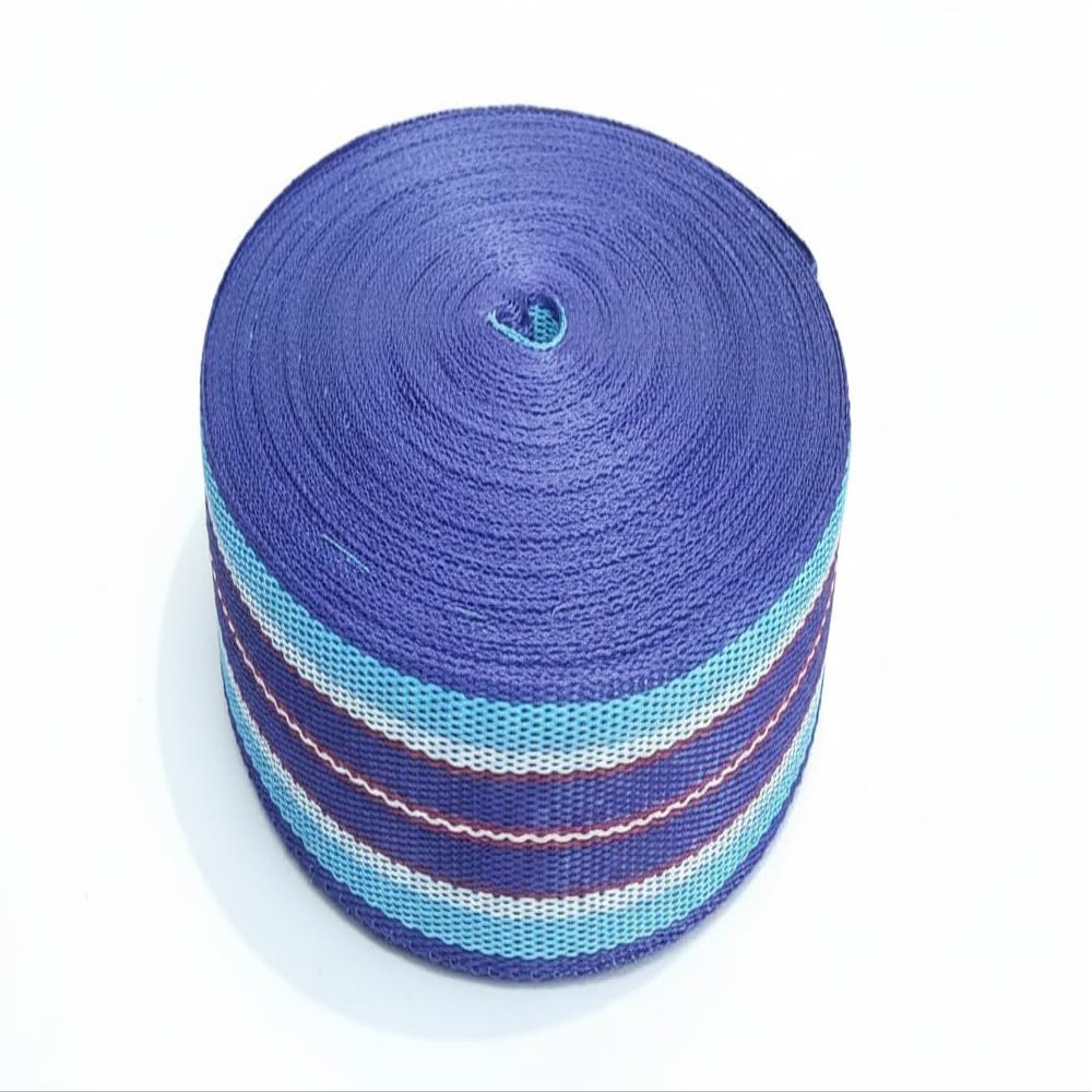 Basrah NIWAR 2 Inch Width Nylon Webbing Strap Roll, Color Blue, Heavy Duty Durable Webbing Tape for Cot, Charpai, Furniture, Outdoor, Crafts, Upholstery, 60 Yards Long Roll