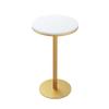 HQBL 105cm/41in Height Bar Table with White Round Marble Top for Easy Cleaning-Outdoor Patio Dessert Shop Candy Store End Table-Counter Tall Tables with Metal Base-for 1 or 3Person view 1