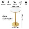HQBL 105cm/41in Height Bar Table with White Round Marble Top for Easy Cleaning-Outdoor Patio Dessert Shop Candy Store End Table-Counter Tall Tables with Metal Base-for 1 or 3Person view 3