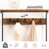 HOOBRO Hall Tree with Bench, Coat Rack with Shoe Storage, Shoe and Coat Rack, 5-Tier Entryway Shoe Storage, 5 Hooks, for 12-16 Pairs, Industrial, Hallway, Foyer, Mudroom, Rustic Brown BF74MT01 view 4