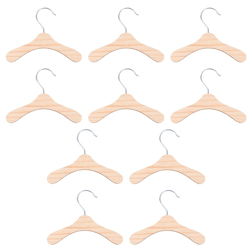10Pcs Wooden Pet Hangers for Dog Clothes Storage, Compact and Lightweight Clothing Rack for Small Dogs, 5.51 Inch Durable Wood Hangers