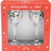 Sheepworld Secco Glass Set Die Welt ist schn, weil Du mit drauf bist: Champagne Flutes for Two (Pack of 2) view 1