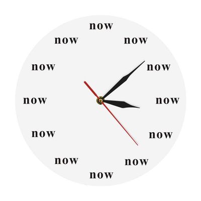 The Time is Now Wall Clock Now Time Motivational Clock Mindfulness Gift The Power of Now Your Daily Reminder to Live in The Now-Frameless_Simple_Design