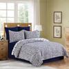 C&F Home Serena 3 Piece Full/Queen Quilt Set Blue Floral Print 100% Cotton Lightweight Machine Washable Reversible Bedspread Coverlet Full/Queen 3 Piece Set Blue view 3