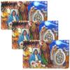 Nativity Scene Prayer Card with Medal and Silent Night Hymn on the Back, Catholic Saints Pocket Prayers Bookmark and Bible Page Holders with Mary, Joseph, and Baby Jesus, 3 3/8 Inches, Pack of 3 view 1