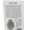 Needzo Saint Rita Holy Prayer Card with Medal and Prayers on The Back, Catholic Saints Pocket Prayers Bookmark and Bible Page Holders, Patron of The Impossible, 3 3/8 Inches, Pack of 3 view 3