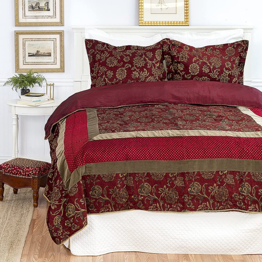C&F Home Enchantment F/Q Coverlet Full/Queen Quilt Red