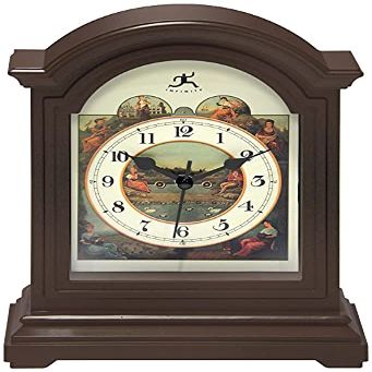Infinity Instruments Brown Plastic Tabletop Clock