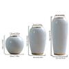 Ceramic Vase White,Flower Arrangement Dried Flower Decoration Vase, Tv Cabinet Dining Table Living Room White Ceramic Centerpieces Vase,Elegant Decorative Ceramic Vase,Set view 3