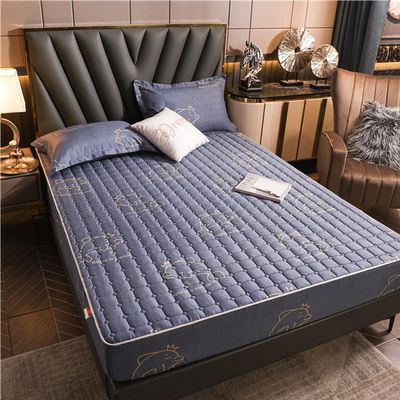 CFYCYHDZHT Bedding Deep Pocket Fitted Sheet Thick Quilted Non Slip Deep Pocket Fitted Sheets, Cartoon Printed Mattress Protector for Boys Girls Bedroom Blue 1 100200cm