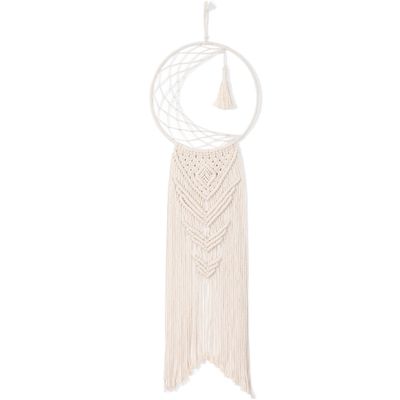 Solid Oak Macram Kit, Moon Dreamcatcher Wall Hanging, Do-It-Yourself Macram Kit, Moon Dreamcatcher