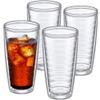 Amazing Abby - Alaska - 24-Ounce Insulated Plastic Tumblers (Set of 4), Double-Wall Plastic Drinking Glasses, All-Clear Reusable Cups, BPA-Free, Shatter-Proof, Dishwasher-Safe view 1
