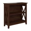 Bush Home Key West Small 2 Shelf Bookcase in Bing Cherry, Compact Home Organizer, Vertical Storage Solution, Bookshelf for Office or Living Room view 1
