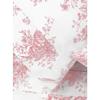 4 Piece French Country Cottage White Pink Floral Sheets Cal King, Antique-Inspired Beautiful Flowers Toile Design Botanical Nature Crisp Cotton Sheet Set, Durable Comfortable Soft Cozy Luxury Bedding view 2