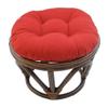 18 Inch Cherry Red Round Footstool Papasan Chair Cushion - Indoor Durable Traditional Style Microsuede Bohemian Frame with Padded Cushion Soft Tufted Thick Pad Blazing Needles Rattan Standard Ottoman view 1