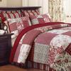 Red Tones Patchwork Quilt Set 3Pcs Bedding Set Bedroom Bed 100% Cotton King Size view 1