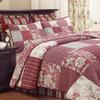 Red Tones Patchwork Quilt Set 3Pcs Bedding Set Bedroom Bed 100% Cotton King Size view 2