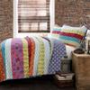 Stripe Quilt Set 3Pcs Multicolor Bedding Set Bedroom Quilt Bed 100% Cotton King Size view 2