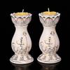 1pair Home Buddhist Temple Buddha Ceramic Butter Lamp Holder Light Candle Holder Lotus Lamp view 2