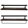 Cabilock 1set Practical Wall-Mounted Storage Racks for Bathroom and Kitchen Rustic and Design Easy Installation Compact Space-Saving for Organizing Towels and Accessories view 1