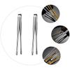 Hemoton Grilling Tongs 2pcs Stainless Steel Grill Tong Korean and Japanese BBQ Tong Kitchen Tong for Cooking Small Serving Tong for Salad Camping Barbecue Buffet Oven 12inch Grilling Tongs view 3