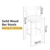 Bar Stools Set of 1 Upholstered Fabric Seat with Backrest, Counter Breakfast Wooden Chairs Kitchen view 3