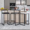 Breakfast Chair Velvet Upholstered Seat, Bar Stools Industrial Vintage Kitchen Bar Chairs with Backrest, Metal Frame, Counter Kitchen Home Stools view 2