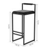 Breakfast Chair Velvet Upholstered Seat, Bar Stools Industrial Vintage Kitchen Bar Chairs with Backrest, Metal Frame, Counter Kitchen Home Stools view 3