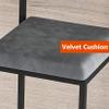 Breakfast Chair Velvet Upholstered Seat, Bar Stools Industrial Vintage Kitchen Bar Chairs with Backrest, Metal Frame, Counter Kitchen Home Stools view 4