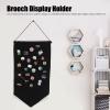Brooch Pin Wall Hanging Display Stand,Badge Storage Cloth Collection Board Earrings Necklace Glitter Pin Collection Organizer for Women or Men Jewelry Storage(M Black) view 2