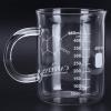 BORDSTRACT Caffeine Beaker, 16oz Glass Coffee Mug with Handle and Measuring, Scientific Borosilicate Molecule Glass Chemistry Mug for Coffee Tea Latte view 1