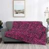 Cute Pink Leopard Print Flannel Fleece Throw Blankets Soft Microfiber Blanket for Sofa Bed Travel Bedroom Blanket 80"x60" view 2