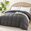 100% Viscose Made from Bamboo Comforter for Hot Sleepers- Breathable Cooling Silky Soft Duvet Insert King Size-with 8 Corner Tabs- All Season Comforter (102x90 Inches, Grey) view 1