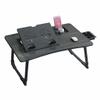 HGTRH Portable Adjustable Laptop Bed Desk Stand Tray Table Cup Holder, Bed Table Tray Dorm Room with Storage Drawer Adjustable 6-Level Tilt Angle for Eating Reading Working on Bed Couch view 1