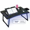 HGTRH Portable Adjustable Laptop Bed Desk Stand Tray Table Cup Holder, Bed Table Tray Dorm Room with Storage Drawer Adjustable 6-Level Tilt Angle for Eating Reading Working on Bed Couch view 2