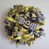 Bee wreath, Summer Bee Wreath, Bee Deco Mesh Wreath, Yellow and Black Wreath view 1