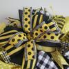 Bee wreath, Summer Bee Wreath, Bee Deco Mesh Wreath, Yellow and Black Wreath view 2