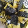 Bee wreath, Summer Bee Wreath, Bee Deco Mesh Wreath, Yellow and Black Wreath view 4