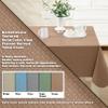 Newbridge Basketweave Vinyl Flannel Backed Tablecloth, 60 x 102 Inch Rectangle, Taupe, Basket Weave Textured Indoor Outdoor Waterproof Table Cover for Patio, Kitchen, Dining view 2