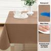 Newbridge Basketweave Vinyl Flannel Backed Tablecloth, 60 x 102 Inch Rectangle, Taupe, Basket Weave Textured Indoor Outdoor Waterproof Table Cover for Patio, Kitchen, Dining view 3