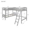 Triple Bunk Bed Twin Size Wood L-Shaped Corner Bunk Bed Frame 3 Bed Bunk Loft Bed with Full Length Guardrails and Flat Ladder, 3 Bed Bunk, No Box Spring Needed (Gray+Wood) view 2