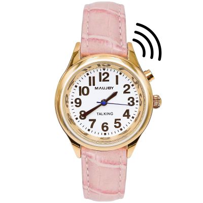 MAUJOY Women Talking Watch, American Accent Clear and Loud That Speaks The Time, Date or Alarm Time for The Elderly, Visually Impaired or Blind