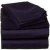 3 Piece Set - 800 Thread Count Long Staple Cotton Sateen Weave Quality Bed Fitted Sheet Fits Upto 18'' - 24'' Inch, 3 PC Set - 1 Fitted Sheet & 2 Pillowcase (Twin, Navy Blue Solid) view 1