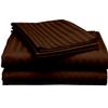 3 Piece Set - 800 Thread Count Long Staple Cotton Sateen Weave Quality Bed Fitted Sheet Fits Upto 15 Inch, 3 PC Set - 1 Fitted Sheet & 2 Pillowcase (Full, Chocolate Stripe) view 1