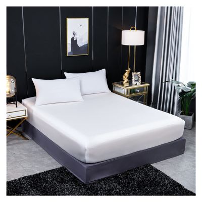 DSMYYXGS Natural Mulberry Silk Fitted Sheet Luxury Solid Color Real Silk Mattress Cover Double Queen Size Elastic Band Bed Sheet (Color : White, Size : Pillowcases40x60cmx2)