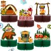 6 Pieces Happy Camper Honeycomb Centerpieces Camping Party Decoration Campfire Adventure Bears Sign Camping Theme Cakes Ball Table Topper for Kids Birthday Photo Props Ideas 3D Table Decoration view 1