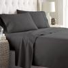 3 Piece Set - 800 Thread Count Long Staple Cotton Sateen Weave Quality Bed Fitted Sheet Fits Upto 18'' - 24'' Inch, 3 PC Set - 1 Fitted Sheet & 2 Pillowcase (King, Dark Grey Solid) view 2